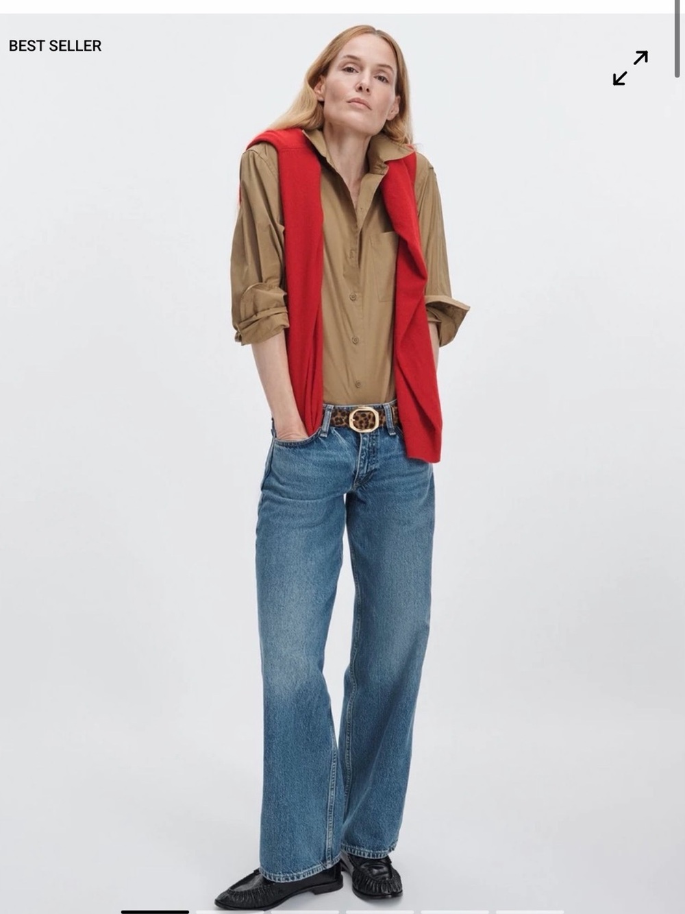 Rag & Bone Saige Low-Rise Relaxed Straight Full in Echo - Picture 10 of 11